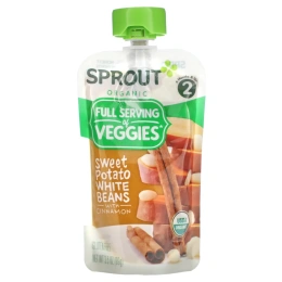 Sprout Organic, Детское питание, от 6 месяцев, белая фасоль из батата с корицей, 99 г (3,5 унции)