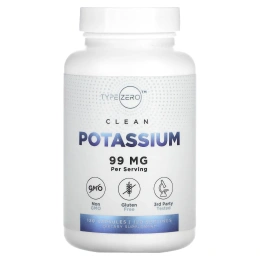 TypeZero, Clean, калий, 99 мг, 120 капсул