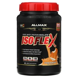 ALLMAX, Isoflex, чистый изолят сывороточного протеина, апельсиновый сок, 907 г (2 фунта)