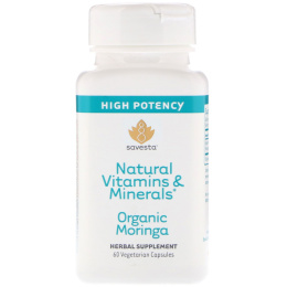 Savesta, Натуральные витамины и минералы, органическая моринга, 60 вегетарианских капсул