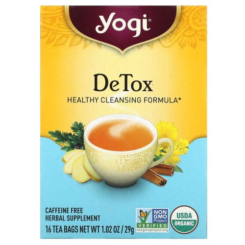 Yogi Tea, Чай Detox без кофеина, 16 чайных пакетиков, 1.02 унций (29 г)