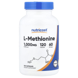 Nutricost, L-метионин, 120 капсул (500 мг в 1 капсуле)