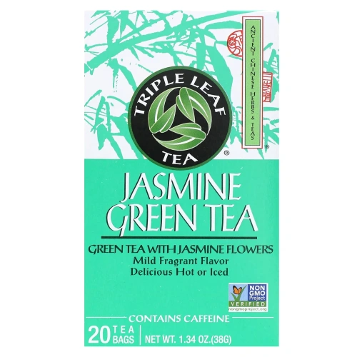 Triple Leaf Tea, Зеленый Чай с Жасмином, 20 Пакетиков, 1.4 унции (40 г)