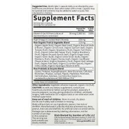 Garden of Life, Витаминный код, сырой D3, 2000 МЕ, 60 вегетарианских капсул