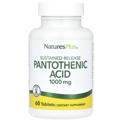 Nature's Plus, Пантотеновая кислота, 1000 мг, 60 таблеток