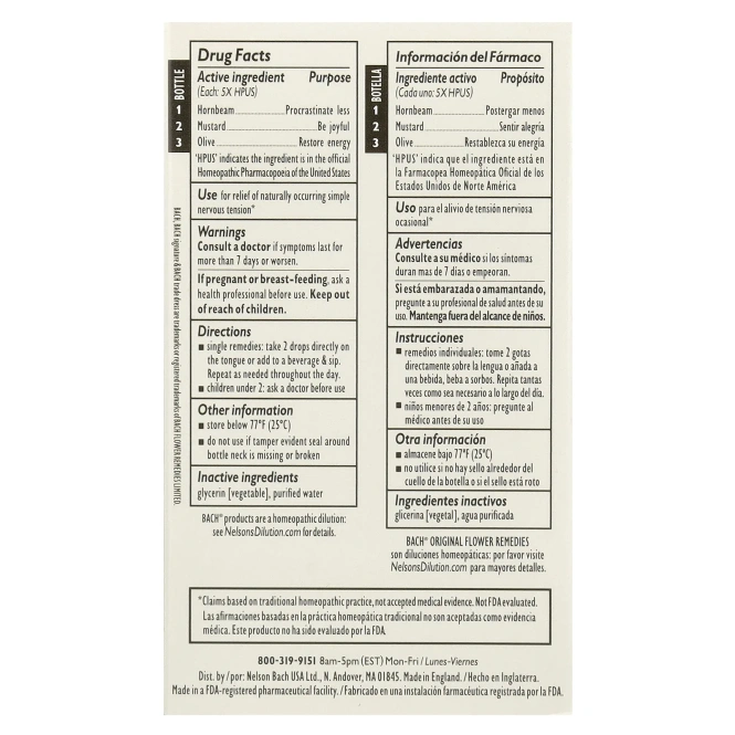 Bach, Original Flower Remedies, набор для поддержания психической энергии, эмоциональные взлеты и падения, 3 пипетки, по 10 мл (0,35 жидк. унц.)