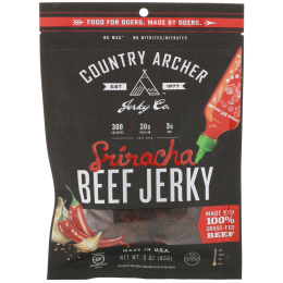 Country Archer Jerky, Вяленая говядина с соусом шрирача, 3 унции (85 г)