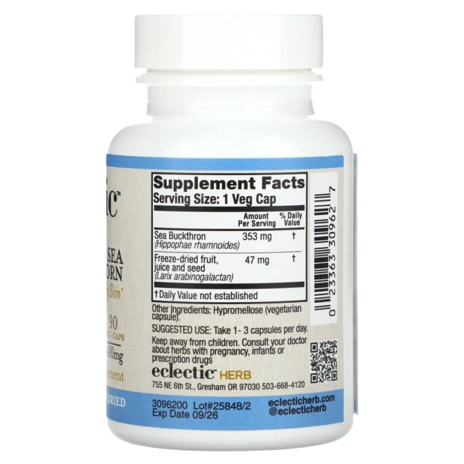 Eclectic Institute, Облепиха, 400 мг, 90 вегетарианских капсул без ГМО