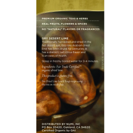 Numi Tea, Organic Tea, Herbal Teasans, Dry Desert Lime, Caffeine Free, 18 Tea Bags, 1.4 oz (39.6 g) Each