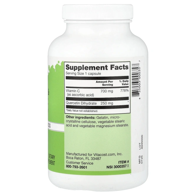 Vitacost, Quercetin & Vitamin C, 180 Capsules