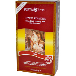 Surya Brasil, Порошок хны, натуральное окрашивание и уход за волосами, рыжий, 50 г