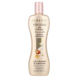 Biosilk, шелковый Therapy®, шампунь и кондиционер 2 в 1, для собак, жасмин и мед, 355 мл (12 жидк. унций)