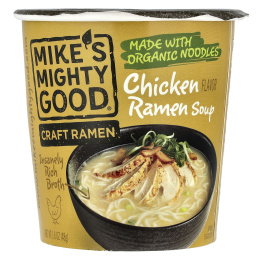 Mike's Mighty Good, Craft Ramen Cup, куриный суп рамен, 48 г (1,6 унции)