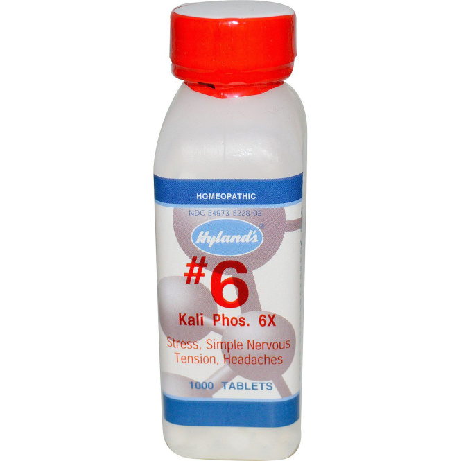 Hyland's Naturals, #6 Кали Фосфорикум, Калия Фосфат 6х, 1000 таблеток