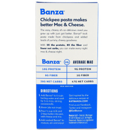 Banza, Мак-и-чиз паста с нутом, белый чеддер, 156 г (5,5 унций)