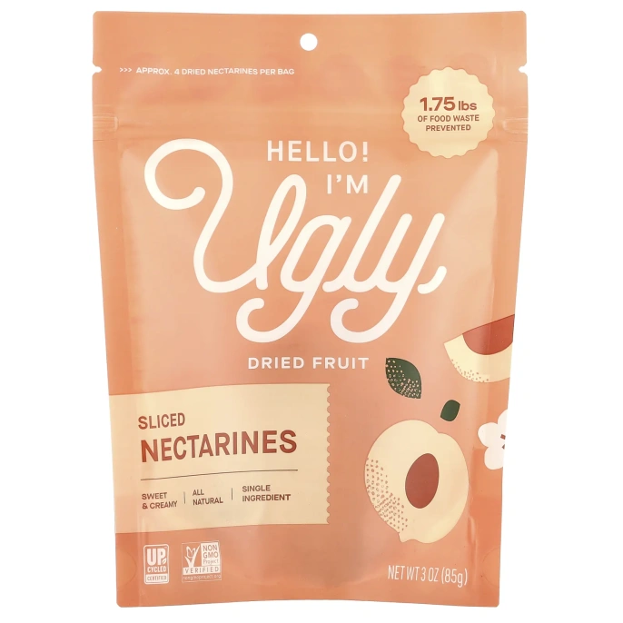 Hello! I'm Ugly, Сухофрукты, нарезанные нектарины, 85 г (3 унции)