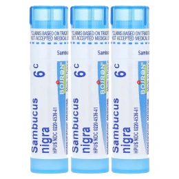 Boiron, Sambucus, средство от кашля и простуды, гранулы Meltaway, 6C, 3 тюбика, прибл. 80 гранул каждая