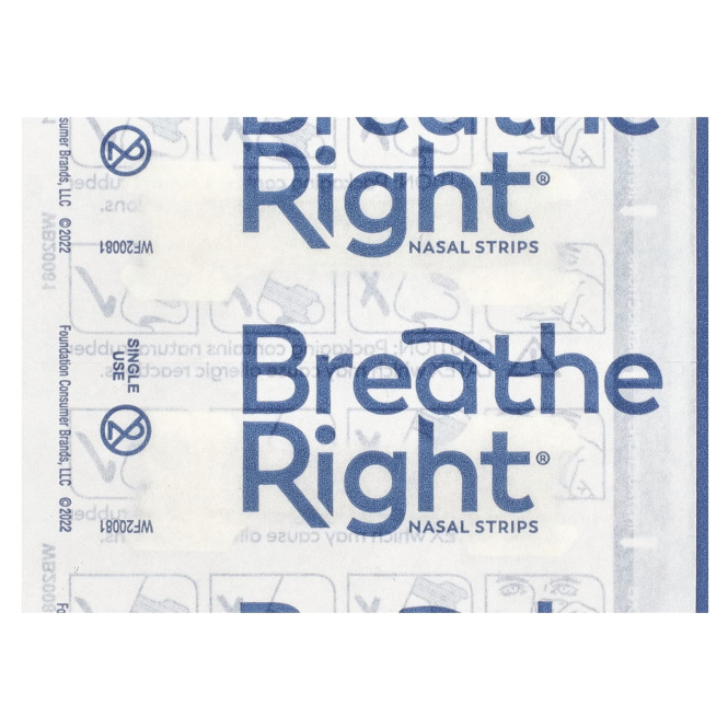Breathe Right, Полоски для носа, средние / средние, прозрачные, 30 полосок