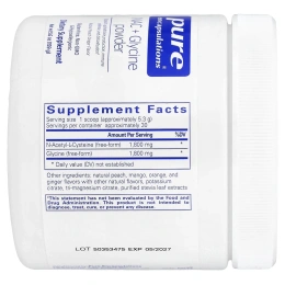 Pure Encapsulations, NAC с глицином в порошке, натуральный вкус персика и имбиря, 159 г (5,6 унции)