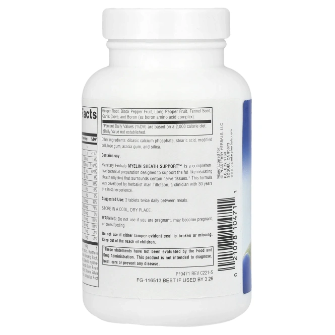 Planetary Herbals, Myelin Sheath Support ™, 90 таблеток