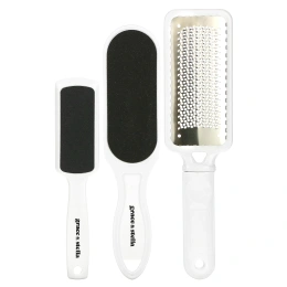 Grace & Stella, набор шлифовальных пилок для ног, 2 тонких пилки и 1 большая пилка для мозолей