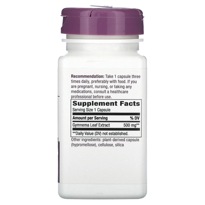 Nature's Way, джимнема, 500 мг, 60 вегетарианских капсул