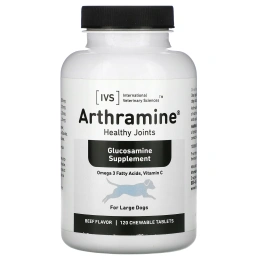 International Veterinary Sciences, Arthramine, Glucosamine Supplement, For Large Dogs, Beef, 120 Chewable Tablets