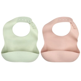 KeaBabies, Силиконовые нагрудники Prep, для детей 3–36 месяцев, мягкие, 2 шт.