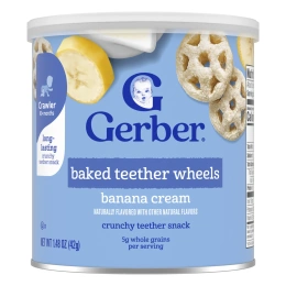 Gerber, запеченные прорезыватели для зубов, для детей от 10 месяцев, банановый крем, 42 г (1,48 унции)