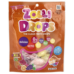 Zollipops , Леденцы Zolli, леденцы для чистки зубов, фруктовые вкусы, более 15 леденцов Zolli, 1,6 унций