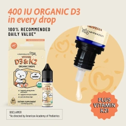 Legendairy Milk, органические витамины D3 и K2, в каплях, для детей старше месяца, 3,24 мл (0,1 жидк. унции)