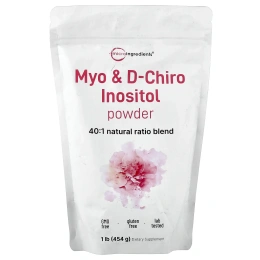 Micro Ingredients, мио- и D-хироинозитол в порошке, 454 г (1 фунт)