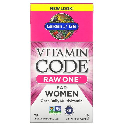 Garden of Life, Vitamin Code, Raw One, Once Daily Multi-Vitamin for Women, 75 UltraZorbe Veggie Caps