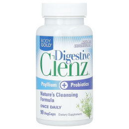 BodyGold, Digestive Clenz, пищеварительная добавка, 90 растительных капсул