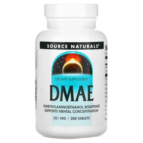 Source Naturals, ДМАЭ, 351 мг, 200 таблеток