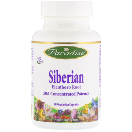 Paradise Herbs, Продукция из Сибири, Сибирский женьшень, 60 растительных капсул