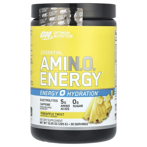 Optimum Nutrition, Незаменимая энергия аминокислот + электролиты, со вкусом ананаса, 285 г