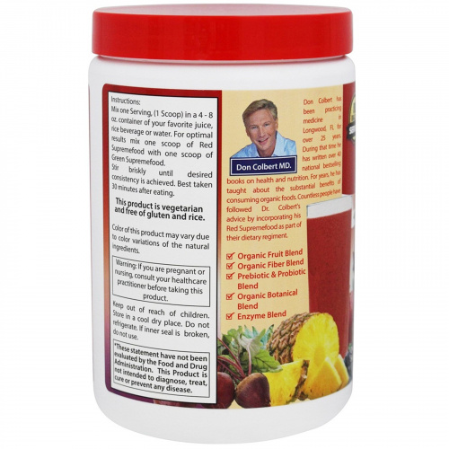 Divine Health, "Красный сверхпродукт", органическая смесь из фруктовых порошков и экстрактов, 6,30 унции (180 г)