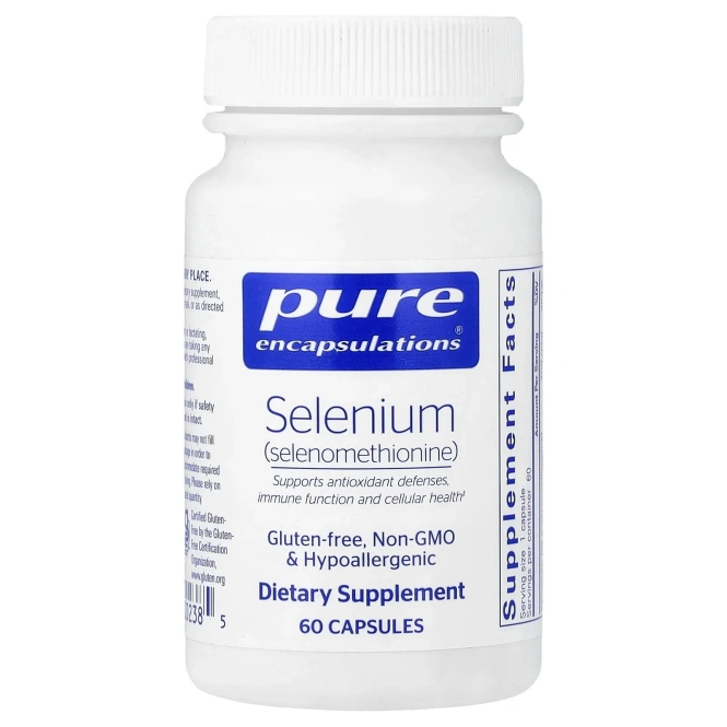 Pure Encapsulations, селен (селенометионин), 60 капсул (200 мг в 1 капсуле)