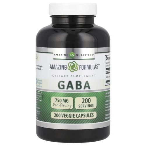 Amazing Nutrition, ГАМК, 750 мг, 200 растительных капсул