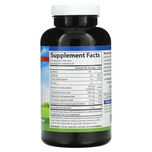 Carlson, Nutra-Support Bone, 180 мягких таблеток