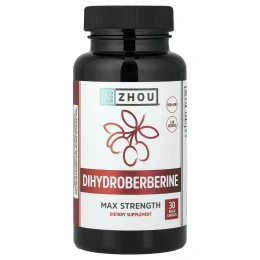 Zhou Nutrition, дигидроберберин, 30 растительных капсул (100 мг в 1 капсуле)