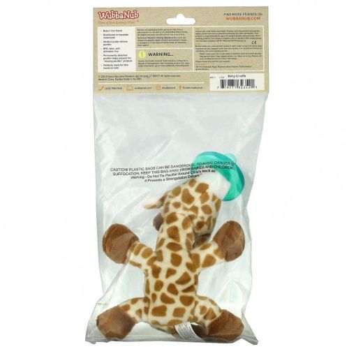 WubbaNub, Соска-пустышка, для детей от 0 до 6 месяцев, с жирафом, 1 соска