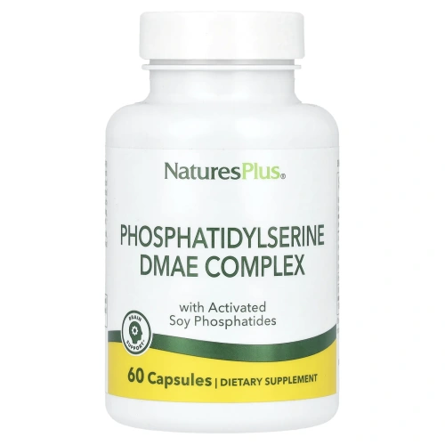 NaturesPlus, комплекс фосфатидилсерина с ДМЭА, 60 вегетарианских капсул