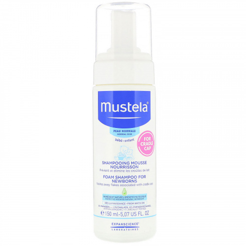 Mustela, Foam Shampoo For Newborns, 5.07 fl oz (150 ml)