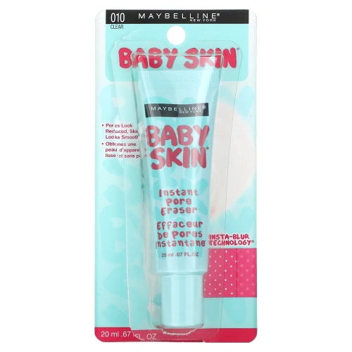 Maybelline, Основа под макияж Baby Skin Instant Pore Eraser, оттенок 010 бесцветный, 20 мл