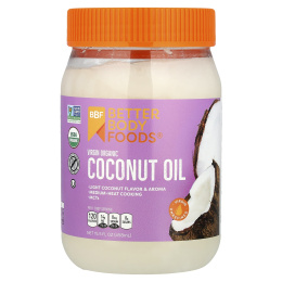 BetterBody Foods, Органическое кокосовое масло первого отжима, 458 мл (15,5 жидк. унц.)