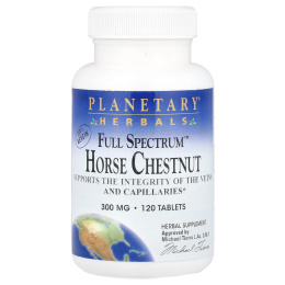 Planetary Herbals, «Полный спектр», конский каштан, 300 мг, 120 таблеток