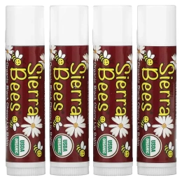 Sierra Bees, Органический бальзам для губ, Черная вишня, 4 штуки, 4,25 г (0,15 унции)