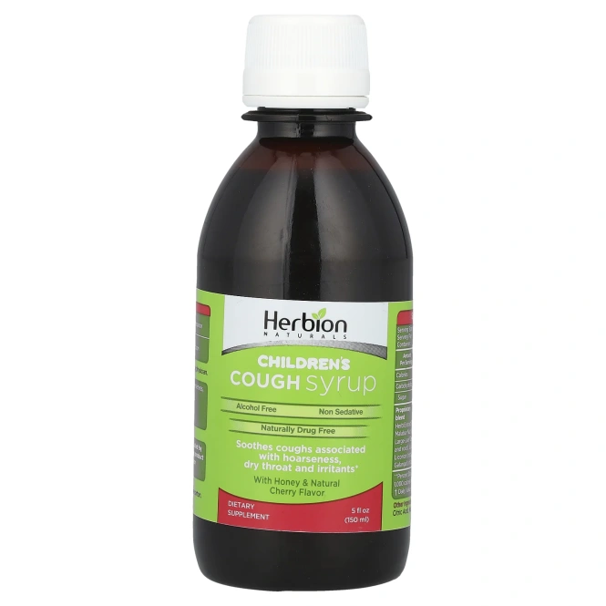 Herbion Naturals, Детский сироп от кашля, без спирта, с медом и натуральной вишней, 150 мл (5 жидк. унц.)